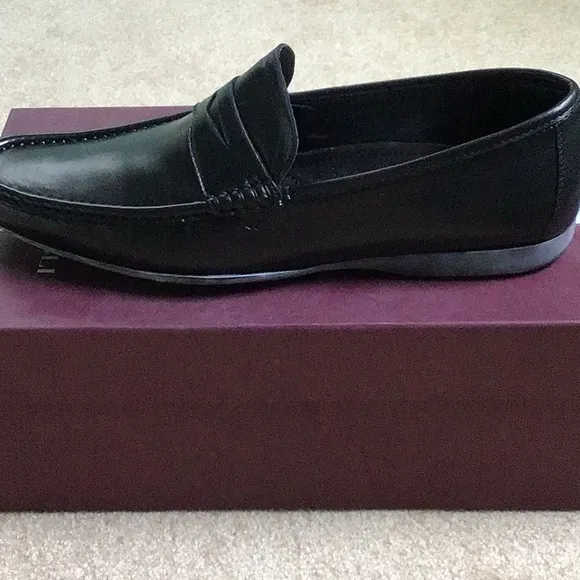New Bruno Magli Black Leather Penny Loafers new