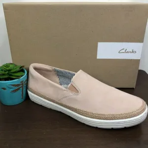 NEW Clarks Marie Pearl Blush Suede Women's Casual Slip On Loafer Flats Size 10M