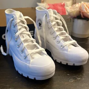 NEW Converse Chuck Taylor All Star White Lug Sole high top sneakers women size 8