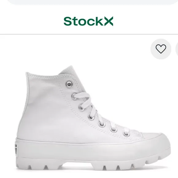 NEW Converse Chuck Taylor All Star White Lug Sole high top sneakers women size 8