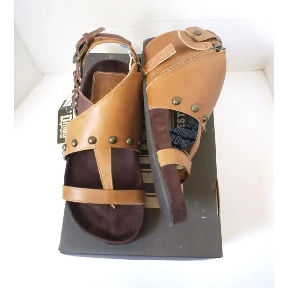 New! DINGO Sage Brush Women's Sandals Studded Open-Toe Flat Sandals Size 8.5