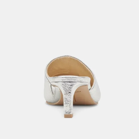 NEW DOLCE VITA Sarina Leather Heel Sandals silver 252