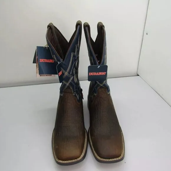 NEW DURANGO Mens Westward Cowboy Boots Square Toe Mid  Slip-Resistant Size 9