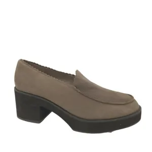 NEW Eileen Fisher Harria Loafers Womens 11 Gray Leather Platform Block Heel