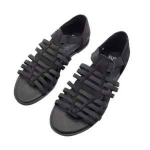 New Eileen Fisher Rato Sandals Sz 7.5 Black Slip On Elastic Sandal Stretch flats