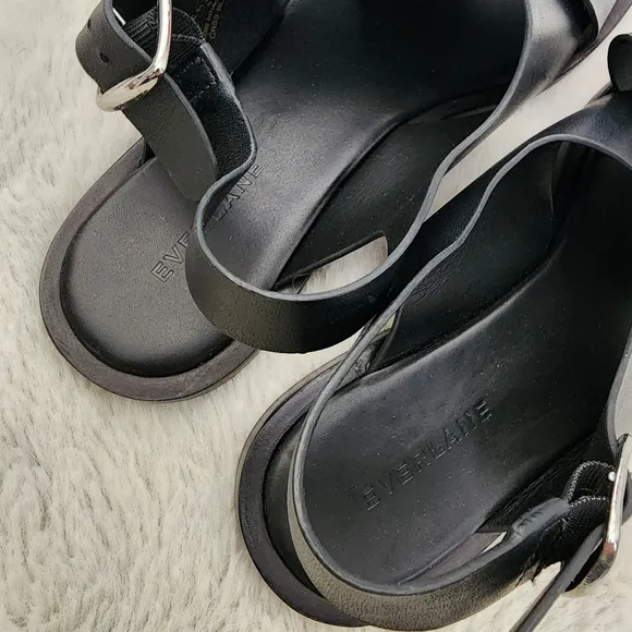 NEW Everlane The City Crossover Black Leather Sandals