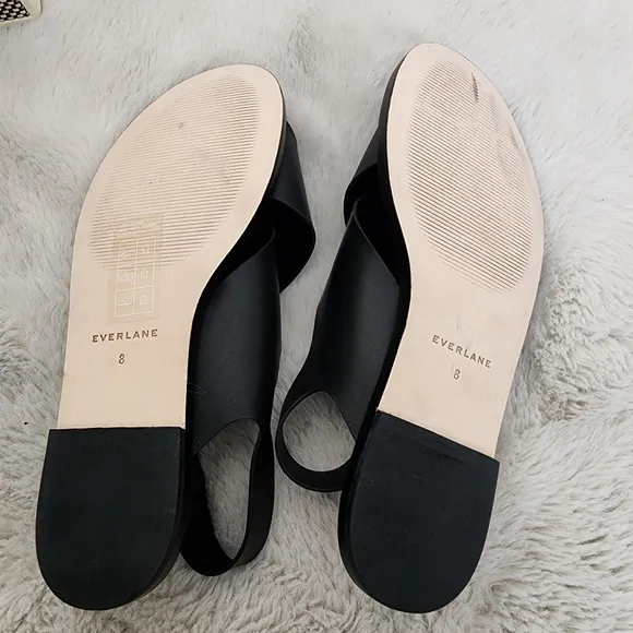 NEW Everlane The City Crossover Black Leather Sandals