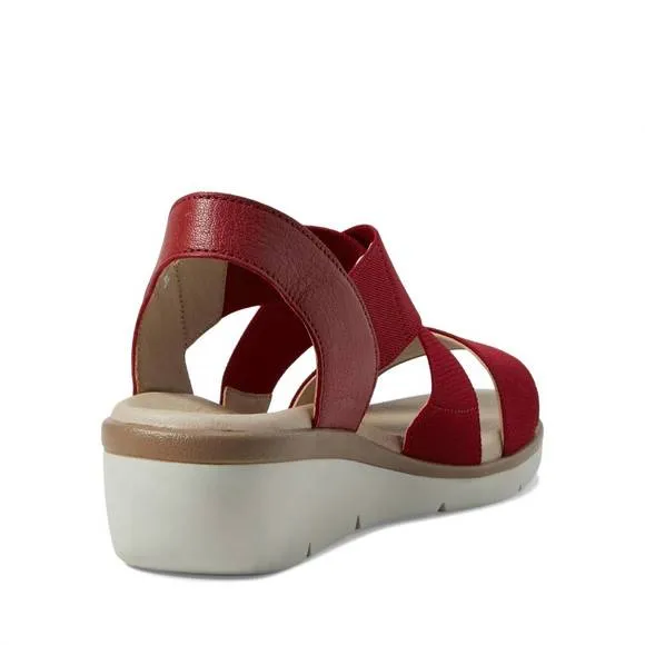 NEW FLY LONDON women's noli056fly wedge heel sandal in lipstick red