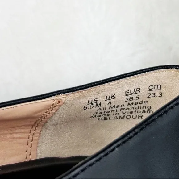NEW Franco Sarto Belamour Faux Leather Pointed Toe Loafers in Black