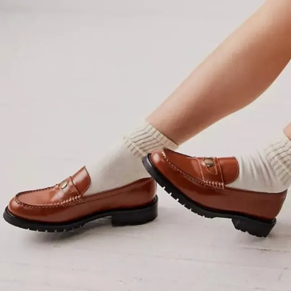 new Free People Liv LEATHER loafers  3T79