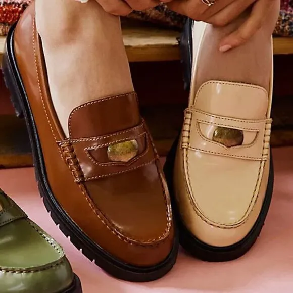 new Free People Liv LEATHER loafers  3T79