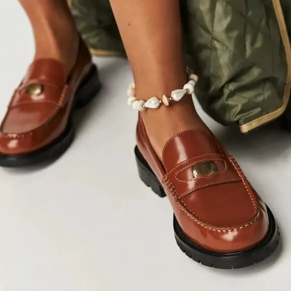 new Free People Liv LEATHER loafers  3T79