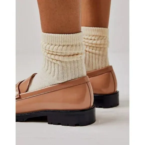 new Free People Liv LEATHER loafers  in Camel 3T79
