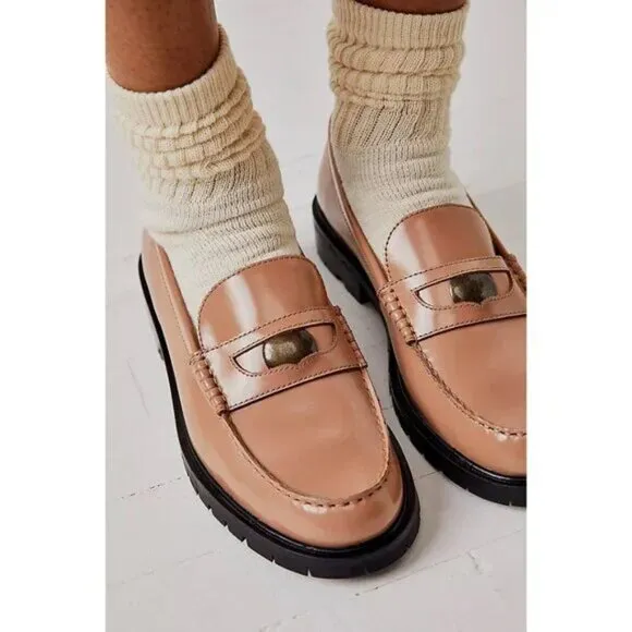 new Free People Liv LEATHER loafers  in Camel 3T79