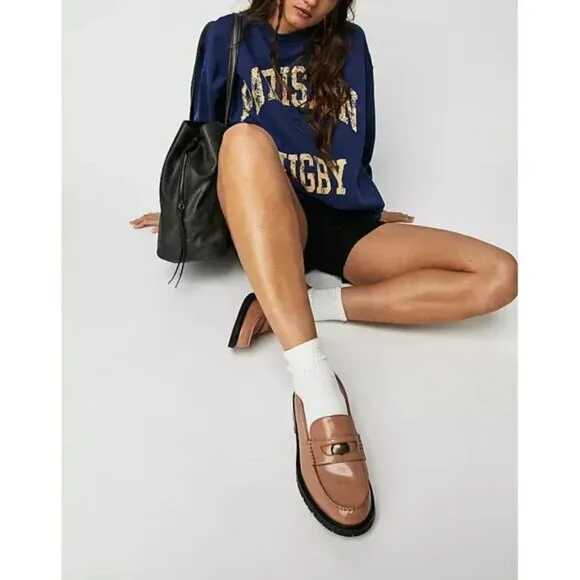 new Free People Liv LEATHER loafers  in Camel 3T79