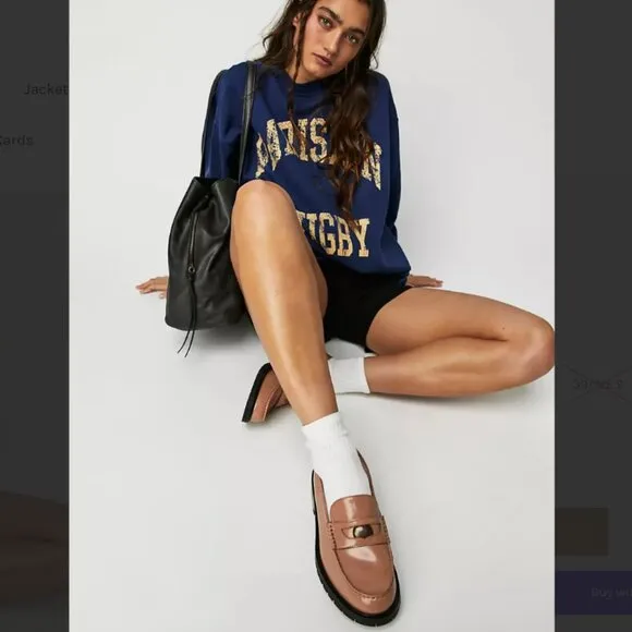 new Free People Liv LEATHER loafers  in Camel 3T79