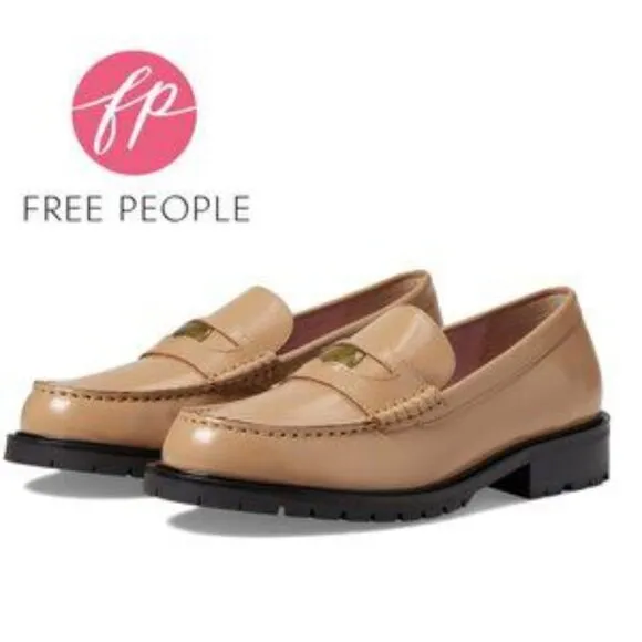 new Free People Liv LEATHER loafers  in Camel 3T79
