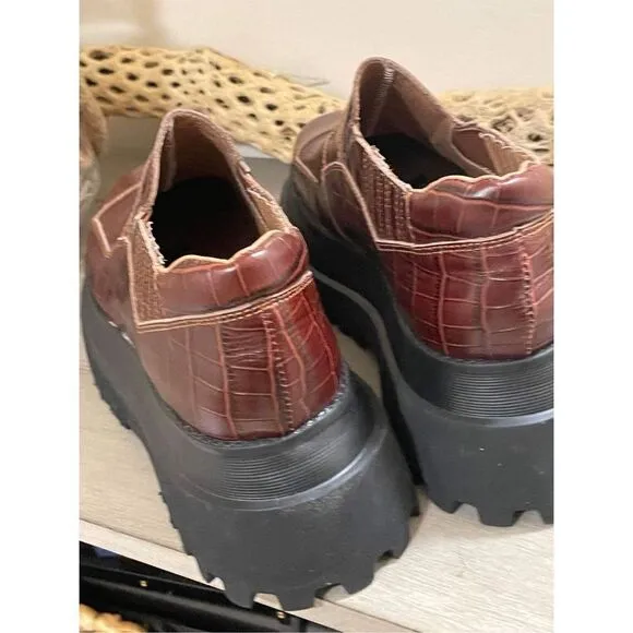 New Free  People x Mutma Kylie Croc Loafers Size 40