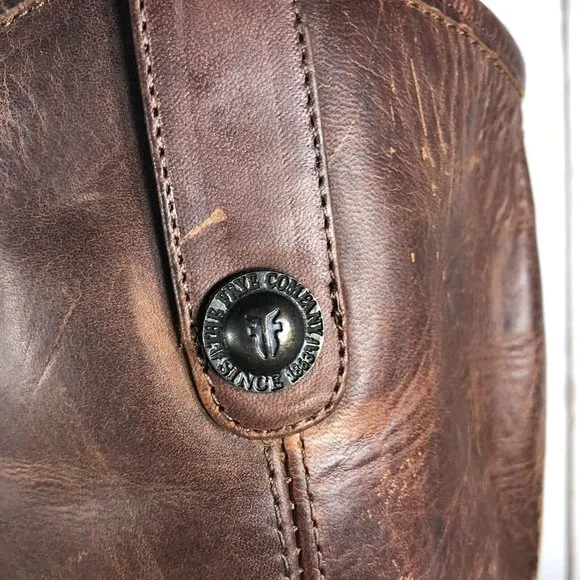 NEW Frye Melissa Tall Riding Boots Womens Size 6.5 Cognac Leather Pull On Brown