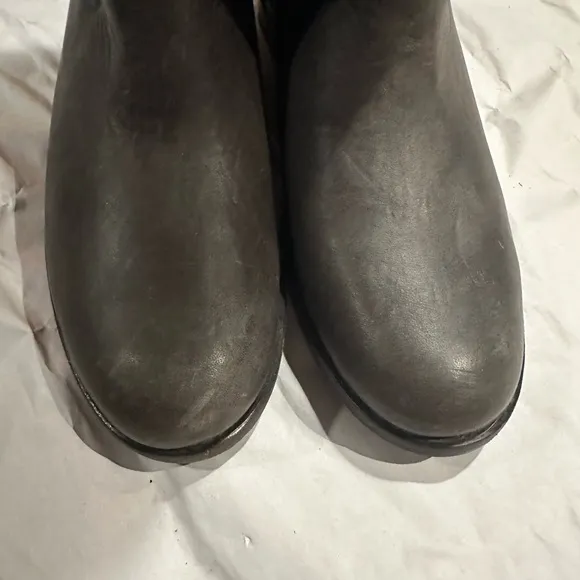NEW FRYE Womens Cara Pull-On Tall Extended Leather Boots Smoky Gray