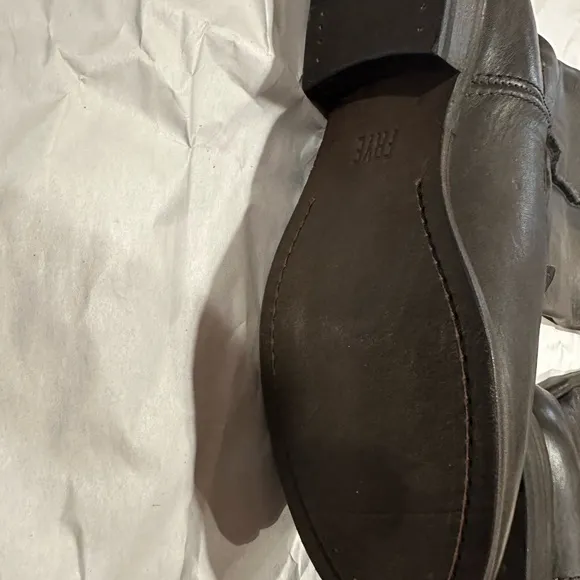 NEW FRYE Womens Cara Pull-On Tall Extended Leather Boots Smoky Gray