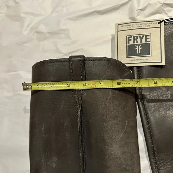 NEW FRYE Womens Cara Pull-On Tall Extended Leather Boots Smoky Gray