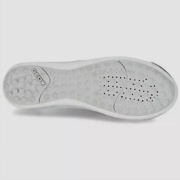 NEW GEOX girls piuma leather ballet flats in silver