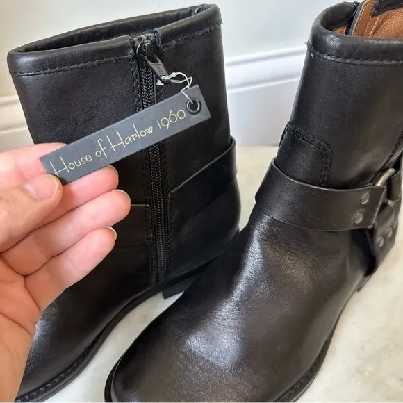 New! House of Harlow 1960 Portia Black Leather boots women’s size 6.5