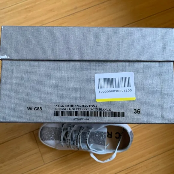 New in box Leather Crown glitter sneakers