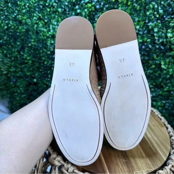 New in box Nisolo x anthropologie Mara Woven Slip-On Almond