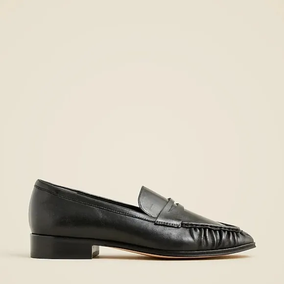 New! J. Crew Maison Ruched Loafers in Leather 7