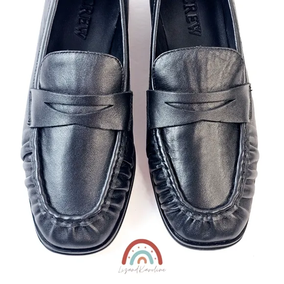 New! J. Crew Maison Ruched Loafers in Leather 7