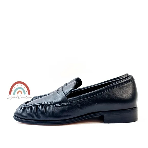New! J. Crew Maison Ruched Loafers in Leather 7