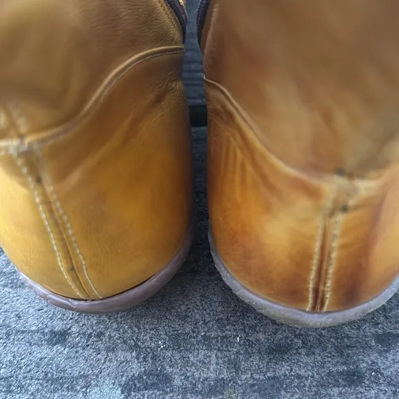 NEW Jafa Mustard Yellow Tan Buckle Pocket Leather Boots Sz 37