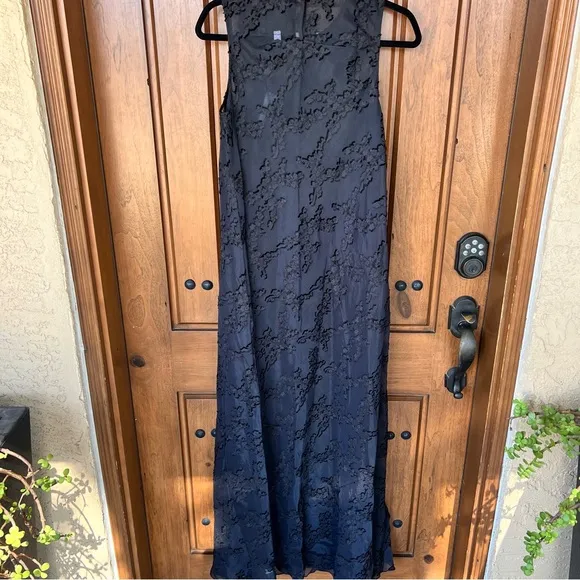 NEW! Johnny Was Black Label FLOWER JACQUARD MAXI DRESS Black Maxi Size Small NWT