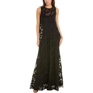 NEW! Johnny Was Black Label FLOWER JACQUARD MAXI DRESS Black Maxi Size Small NWT