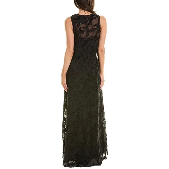 NEW! Johnny Was Black Label FLOWER JACQUARD MAXI DRESS Black Maxi Size Small NWT