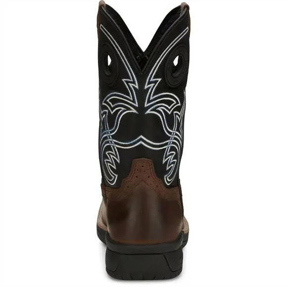 NEW JUSTIN BOOTS men's nitread waterproof toffee boot in brown/black