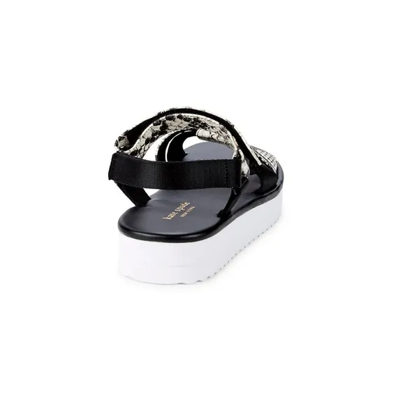 NEW Kate Spade Dotty Embossed Snakeskin Sandals in Black/White