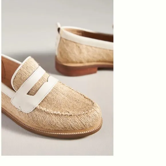 new Kelsi Dagger Brooklyn Lens Leather and Jute  Loafers 254