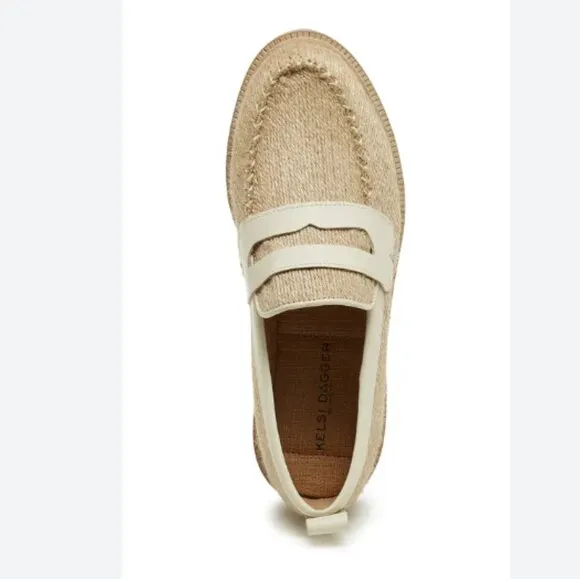 new Kelsi Dagger Brooklyn Lens Leather and Jute  Loafers 254