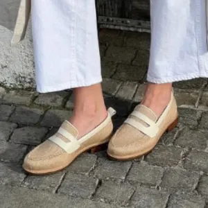 new Kelsi Dagger Brooklyn Lens Leather and Jute  Loafers 254