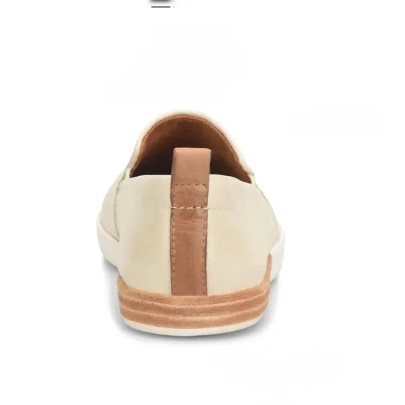NEW Kork-Ease Peyton Napa Suede Leather Flats Slip on shoe Size 11 Cream