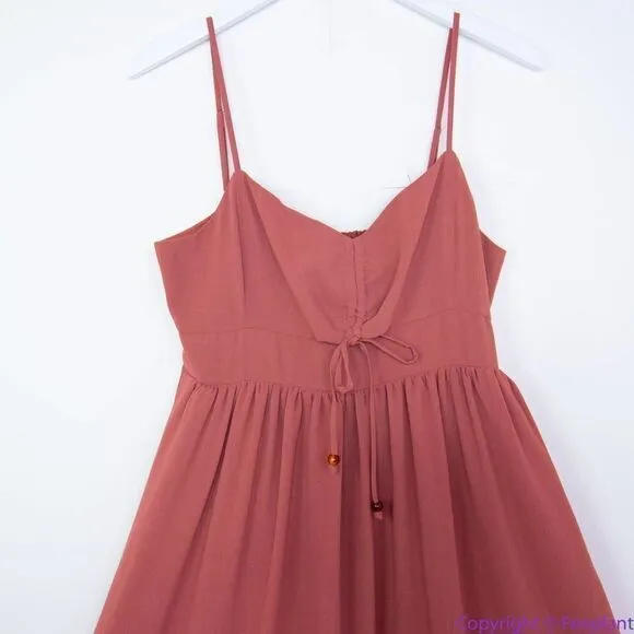 NEW Madewell Ruched Keyhole Tiered‎ Midi Dress, Vintage Quartz