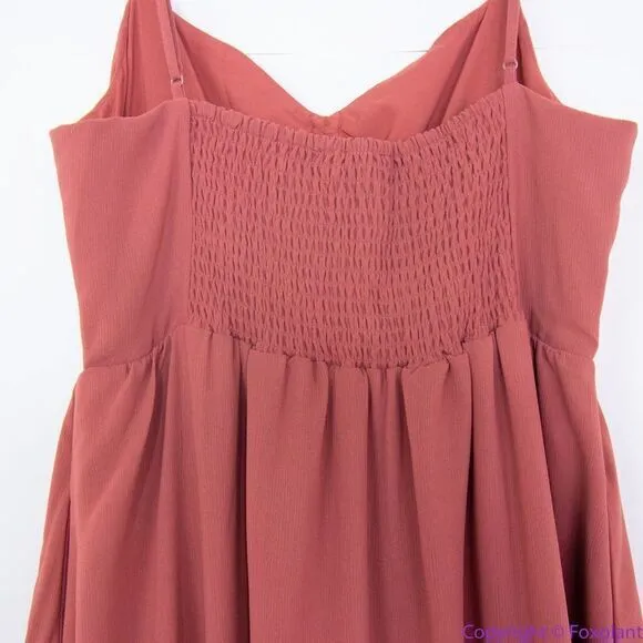 NEW Madewell Ruched Keyhole Tiered‎ Midi Dress, Vintage Quartz