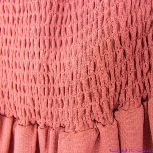 NEW Madewell Ruched Keyhole Tiered‎ Midi Dress, Vintage Quartz