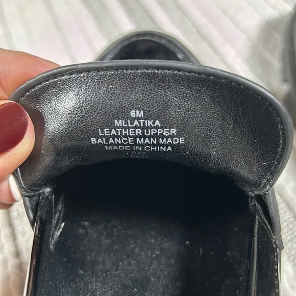 New Marc Fisher Womens Patent Leather Latika Chunky Platform Loafer Black Size 6