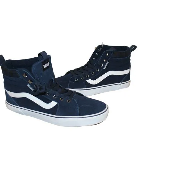 NEW MEN'S SZ 11 13 VANS FILMORE HI VANSGUARD SUEDE SNEAKERS BLUE‎ WHITE