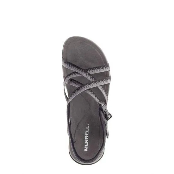 NEW MERRELL women's district muri lattice sandals in black/charcoal