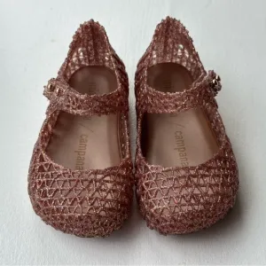 NEW Mini Melissa Campana Flats Rose Glitter Toddler Girl size 6